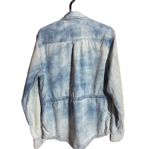 Obey Light Blue Blend Button Down Shirt, Size Medium, Includes Interior Ties - Picture 2 of 6